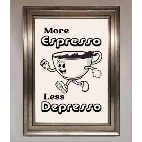 More Espresso Framed Print - A3 (29.7 x 42 cm) / Silver - Framed Print