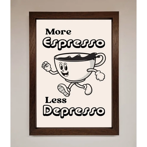 More Espresso Framed Print - A3 (29.7 x 42 cm) / Walnut - Framed Print