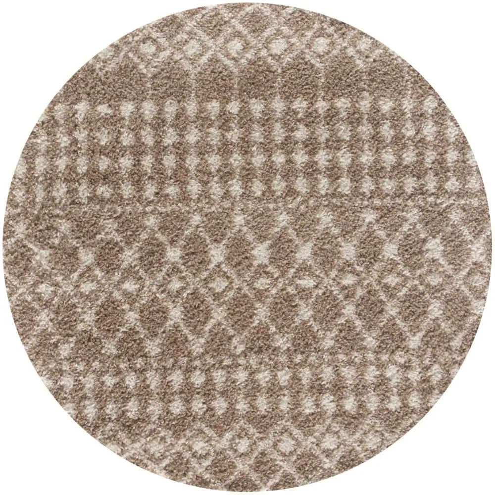 Moroccan Beige Shaggy Rug | 1020 - Ø 120 cm - Rugs