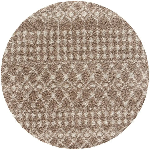 Moroccan Beige Shaggy Rug | 1020 - Ø 120 cm - Rugs