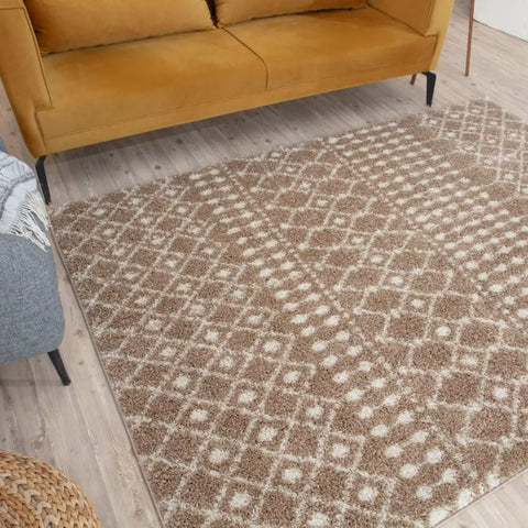Moroccan Beige Shaggy Rug | 1020 - Rugs