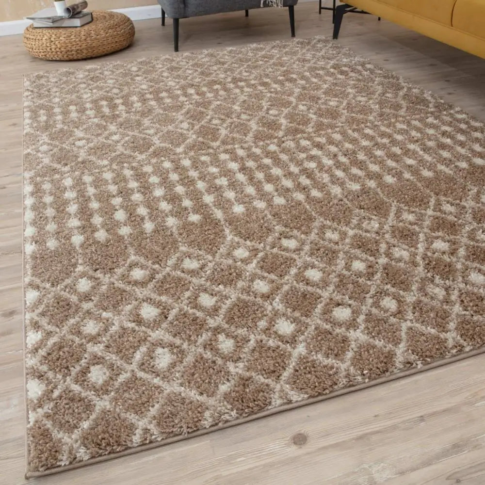 Moroccan Beige Shaggy Rug | 1020 - Rugs