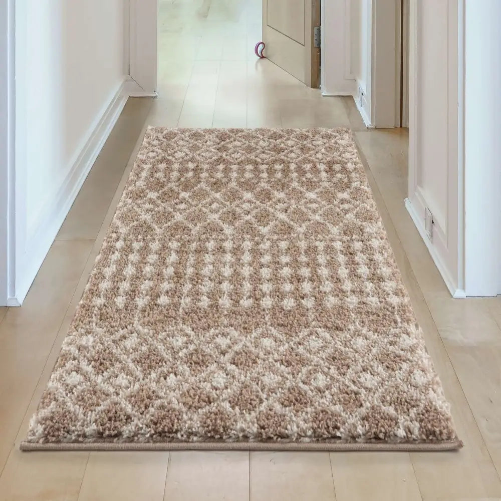 Moroccan Beige Shaggy Rug | 1020 - Rugs