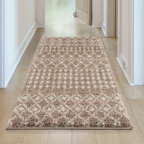 Moroccan Beige Shaggy Rug | 1020 - Rugs