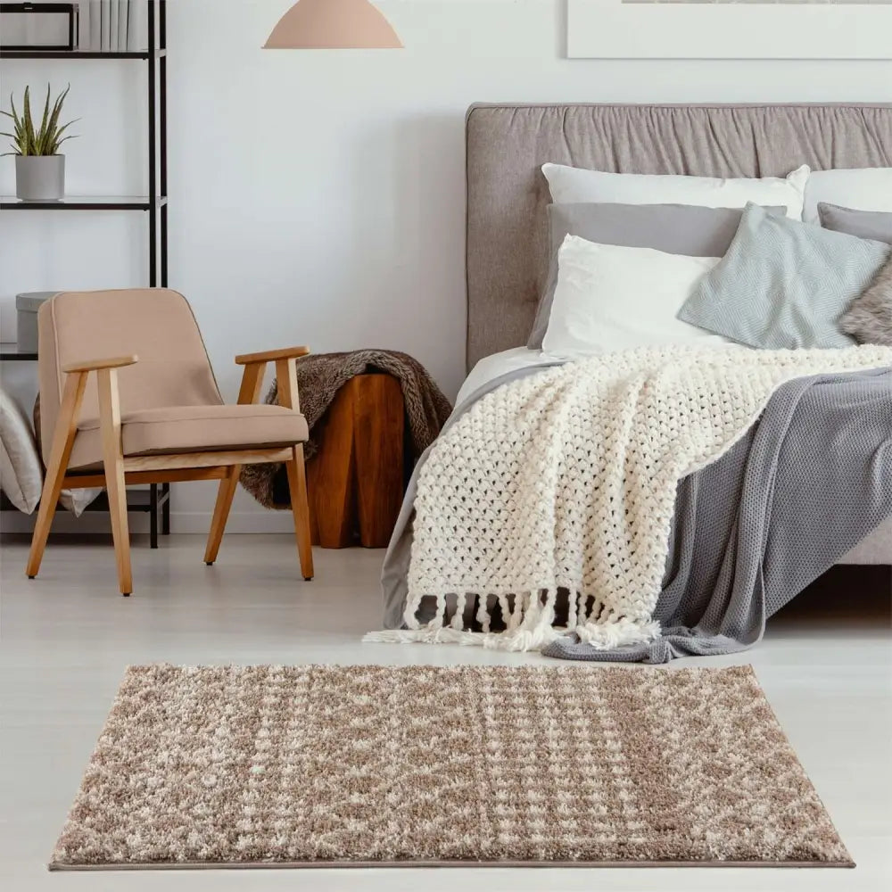 Moroccan Beige Shaggy Rug | 1020 - Rugs