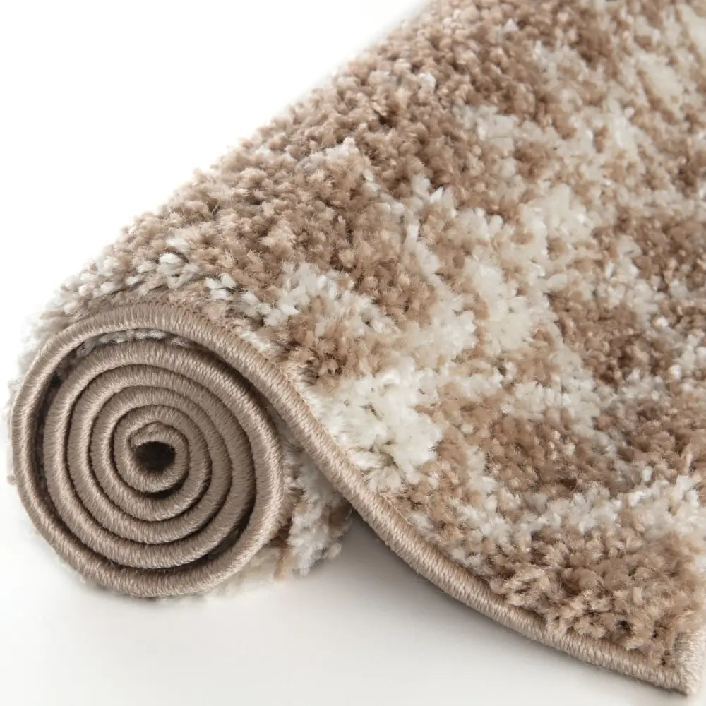Moroccan Beige Shaggy Rug | 1020 - Rugs