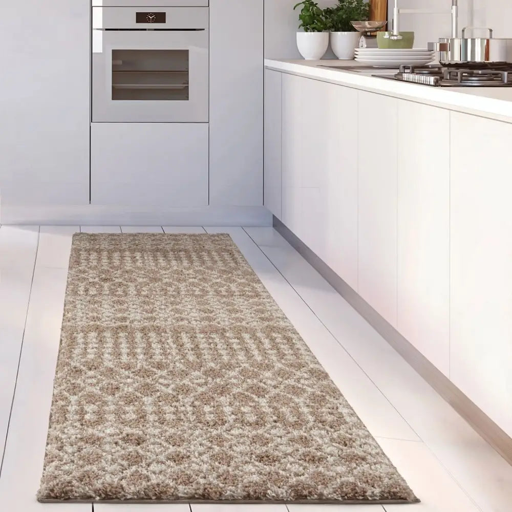 Moroccan Beige Shaggy Rug | 1020 - Rugs