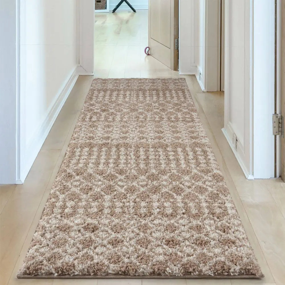 Moroccan Beige Shaggy Rug | 1020 - Rugs