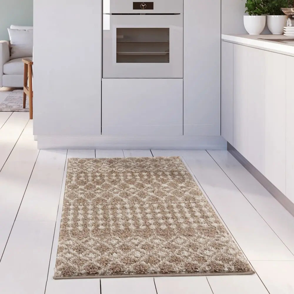 Moroccan Beige Shaggy Rug | 1020 - Rugs