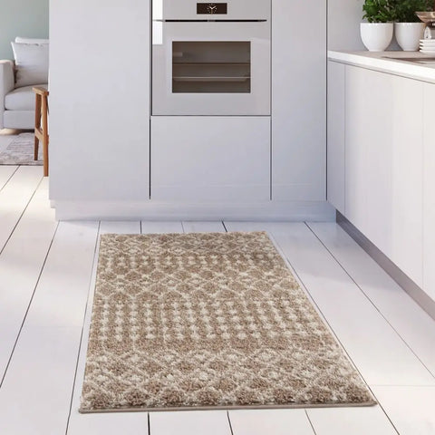 Moroccan Beige Shaggy Rug | 1020 - Rugs
