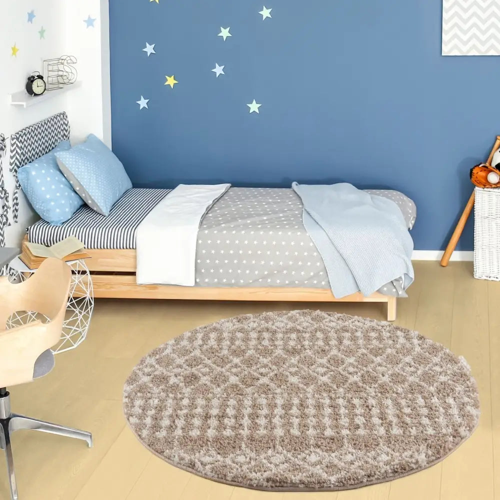 Moroccan Beige Shaggy Rug | 1020 - Rugs