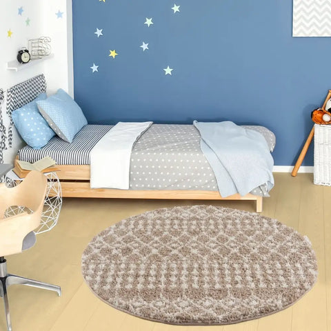 Moroccan Beige Shaggy Rug | 1020 - Rugs