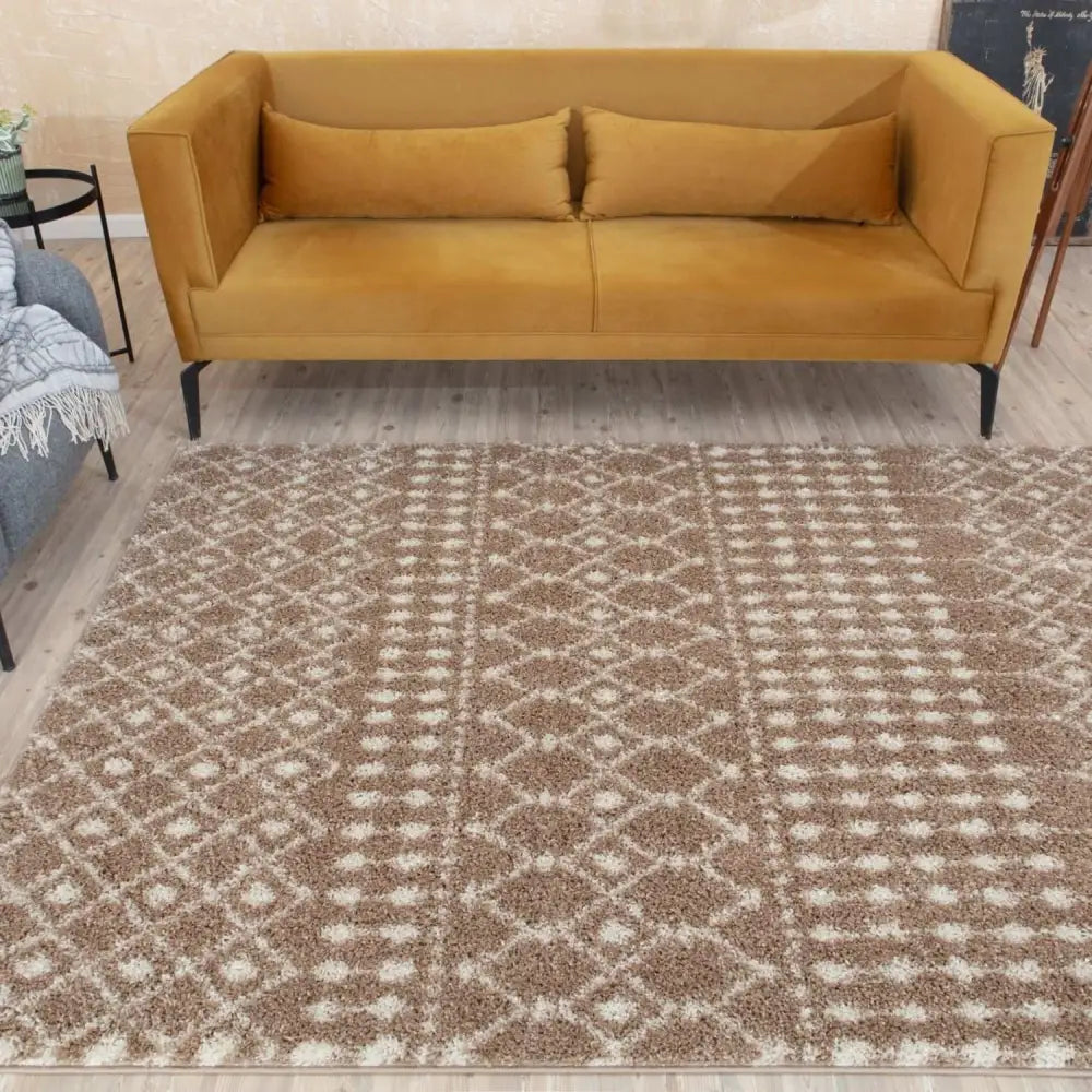 Moroccan Beige Shaggy Rug | 1020 - Rugs