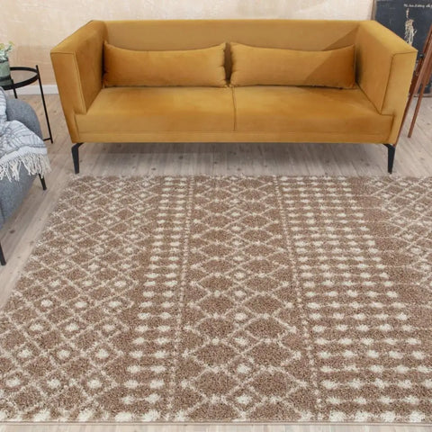 Moroccan Beige Shaggy Rug | 1020 - Rugs
