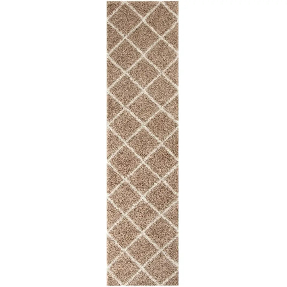 Moroccan Beige Shaggy Rug | 520 - 80X300 cm - Rugs