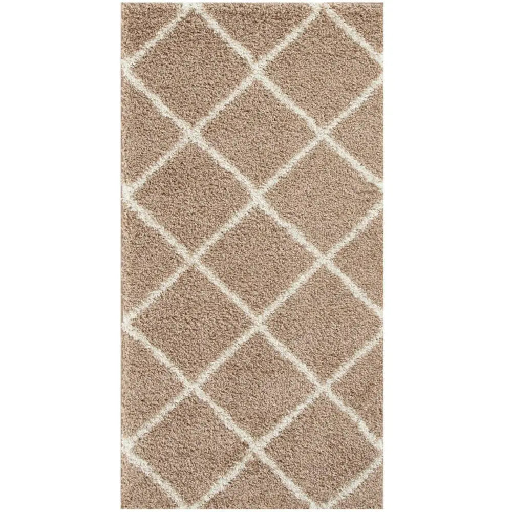 Moroccan Beige Shaggy Rug | 520 - Rugs