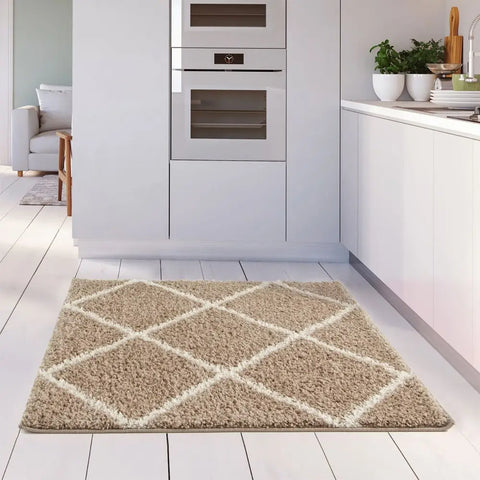 Moroccan Beige Shaggy Rug | 520 - Rugs