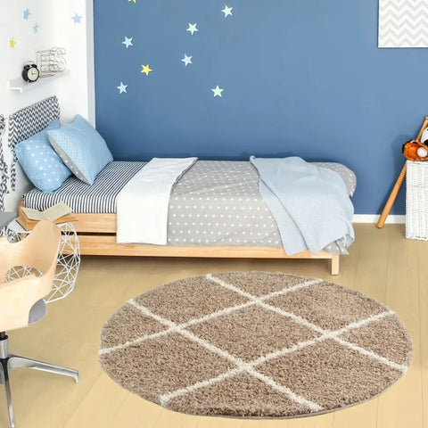 Moroccan Beige Shaggy Rug | 520 - Rugs