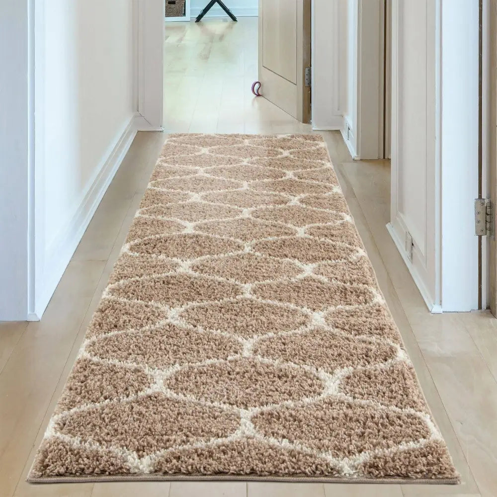 Moroccan Beige Shaggy Rug | 620 - Rugs