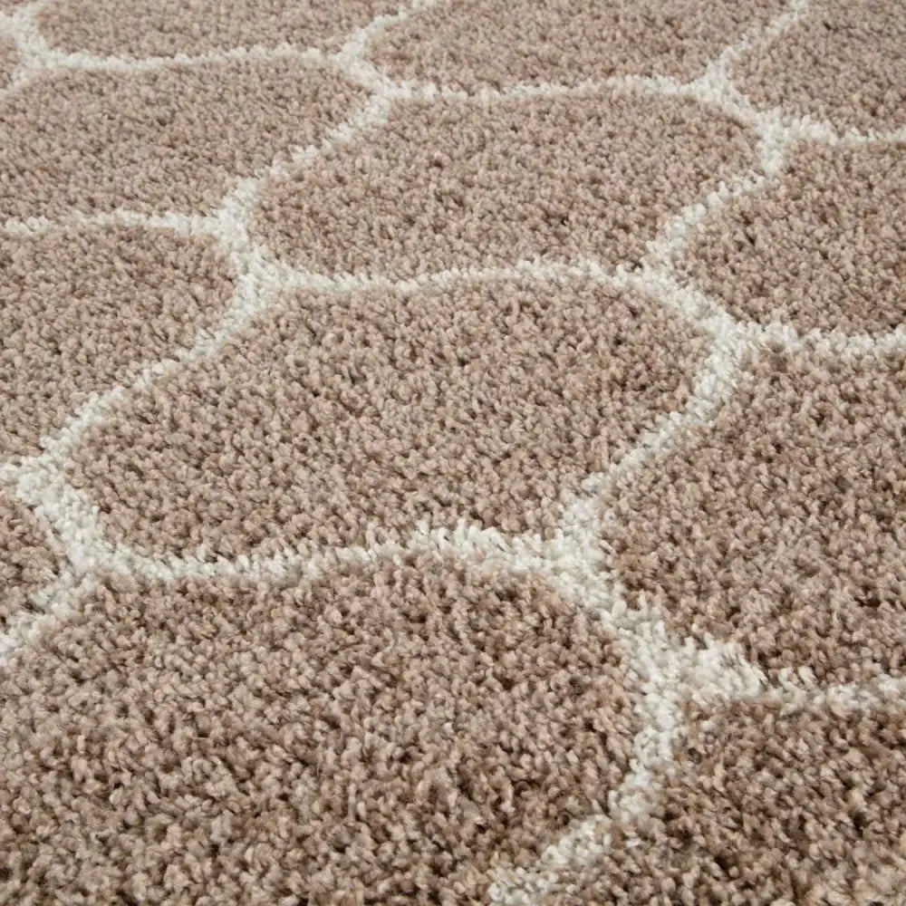 Moroccan Beige Shaggy Rug | 620 - Rugs