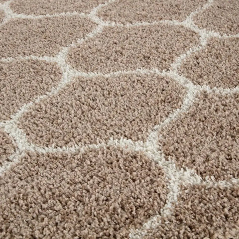 Moroccan Beige Shaggy Rug | 620 - Rugs
