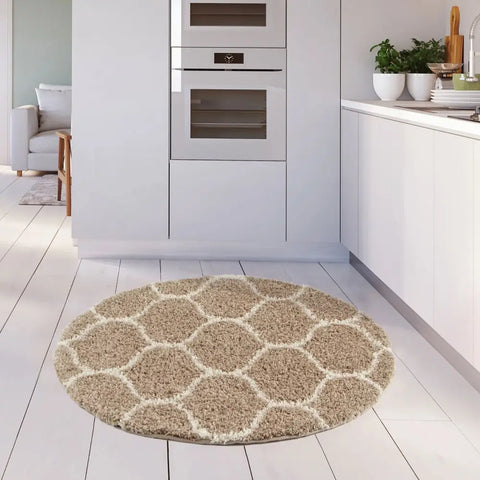 Moroccan Beige Shaggy Rug | 620 - Rugs