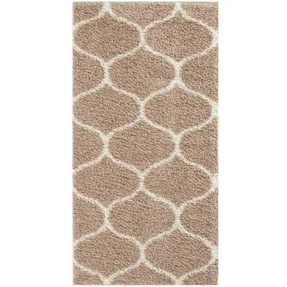 Moroccan Beige Shaggy Rug | 620 - Rugs