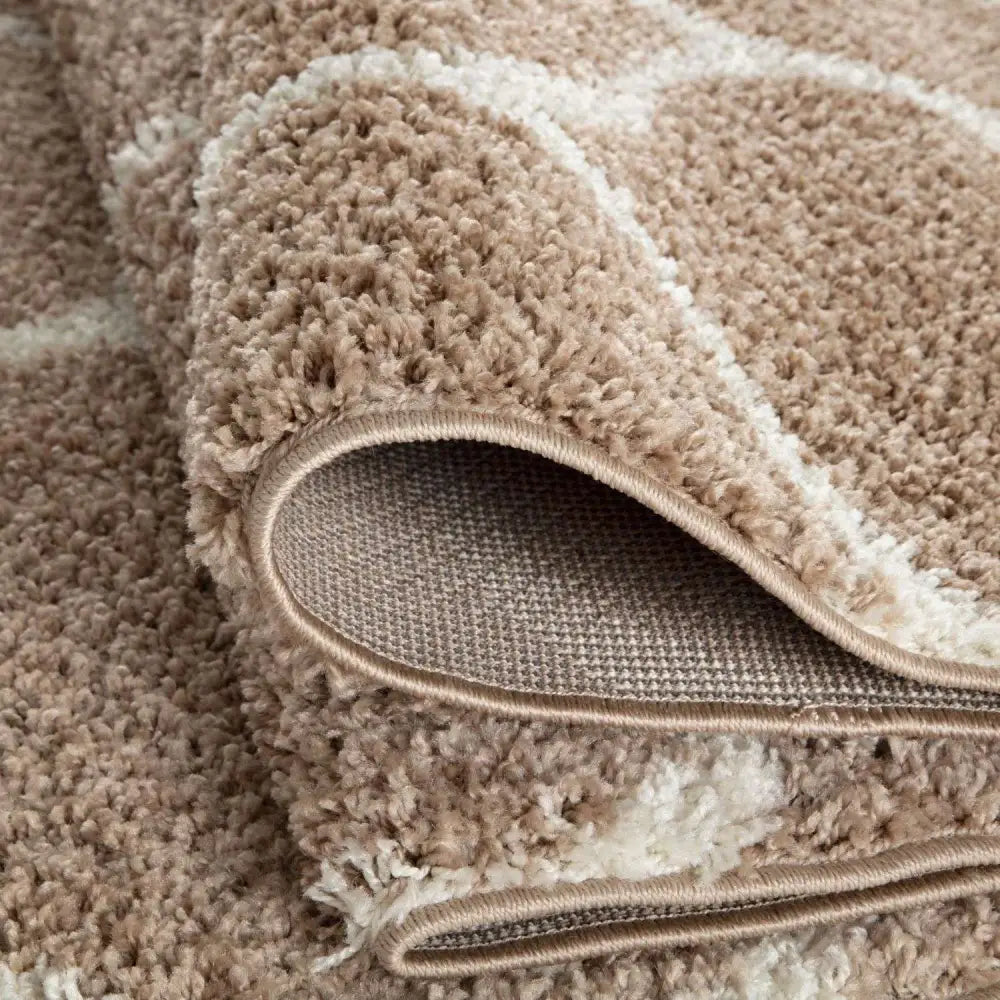 Moroccan Beige Shaggy Rug | 620 - Rugs