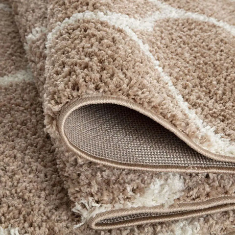 Moroccan Beige Shaggy Rug | 620 - Rugs
