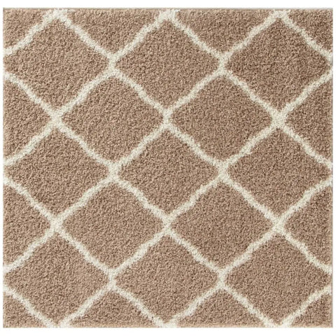 Moroccan Beige Shaggy Rug | 720 - 120X120 cm - Rugs