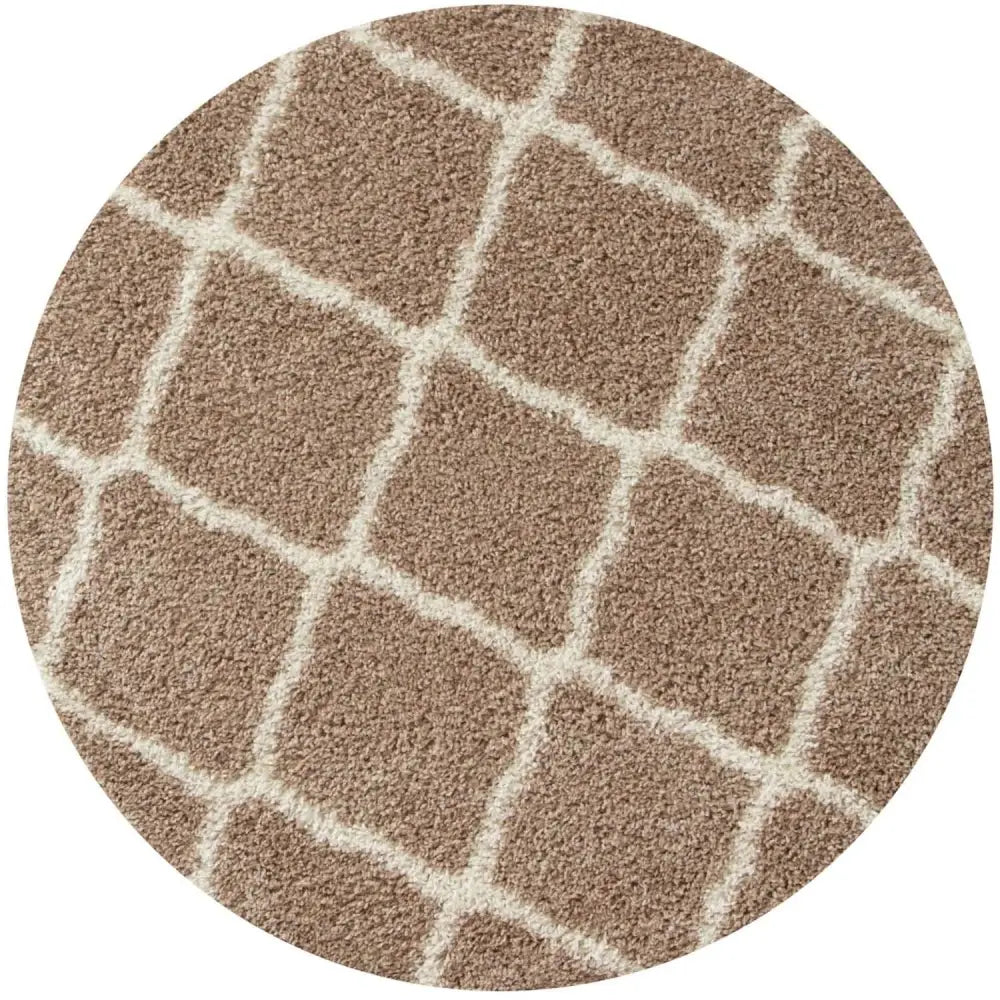 Moroccan Beige Shaggy Rug | 720 - Ø 120 cm - Rugs