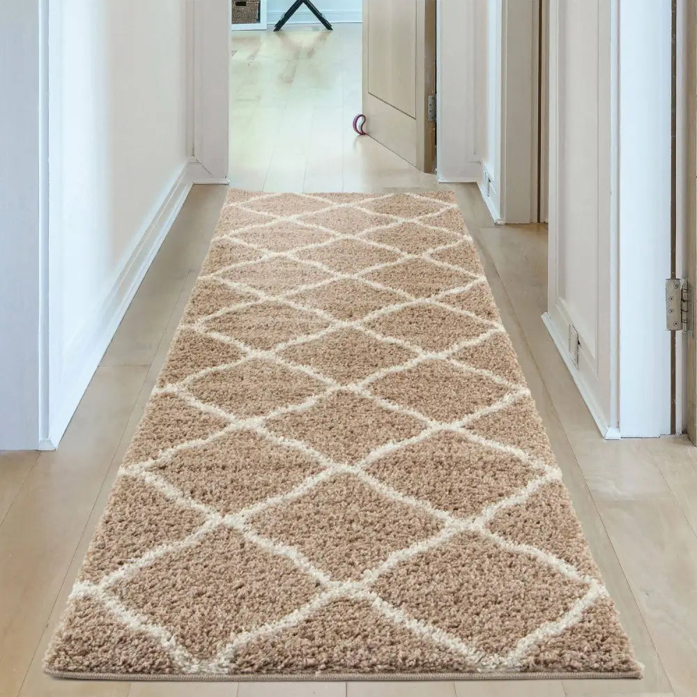Moroccan Beige Shaggy Rug | 720 - Rugs