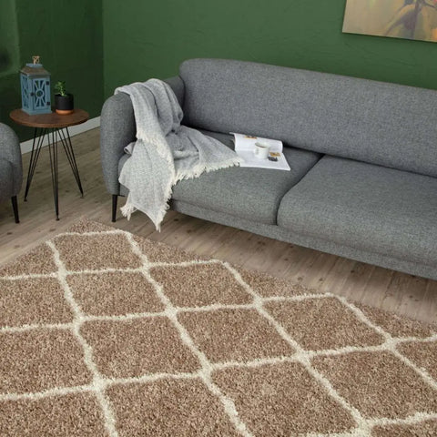 Moroccan Beige Shaggy Rug | 720 - Rugs