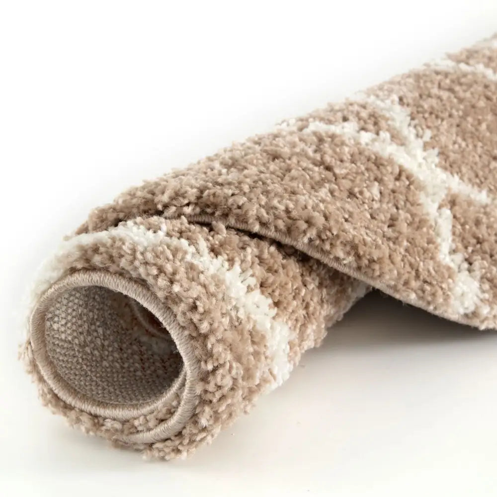 Moroccan Beige Shaggy Rug | 720 - Rugs