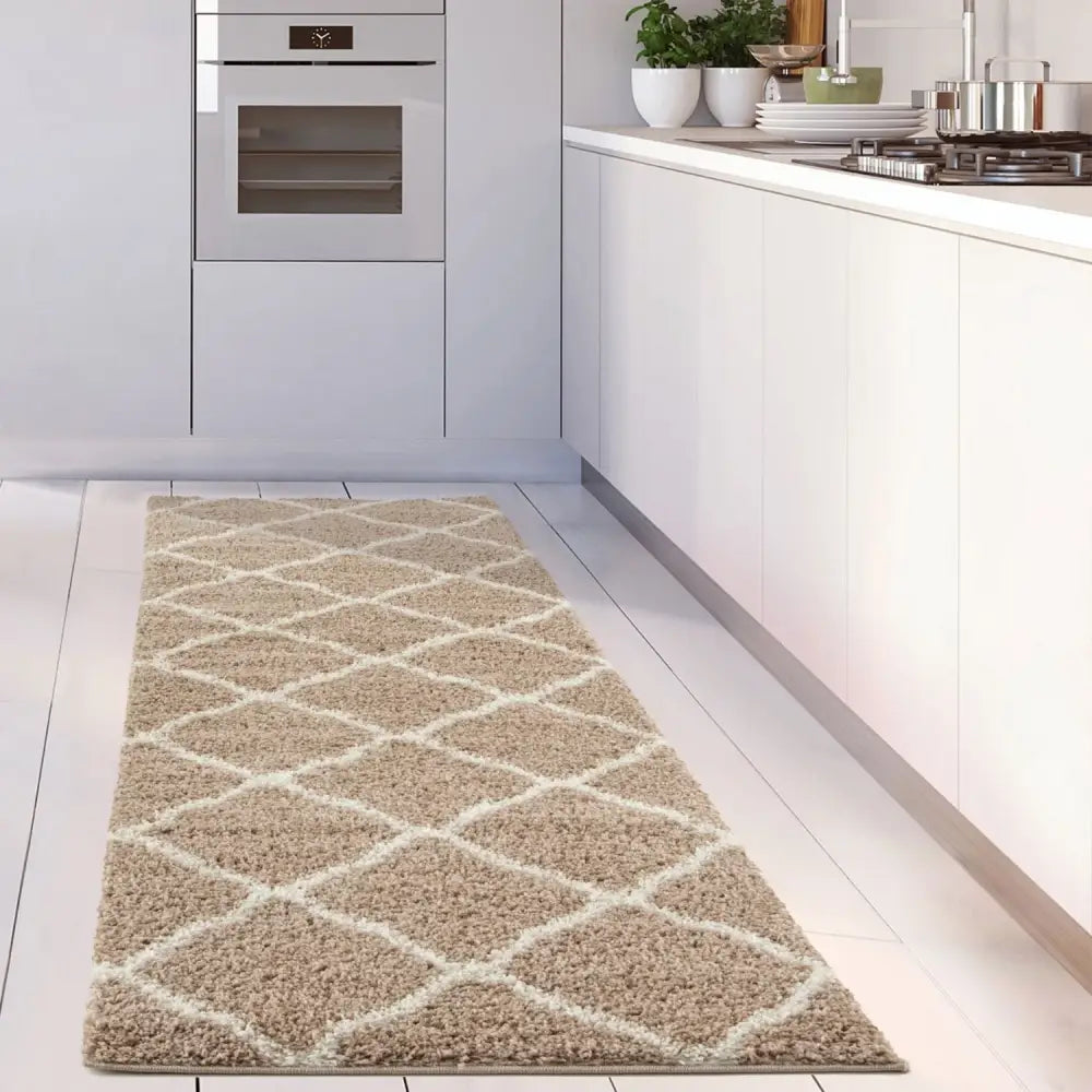 Moroccan Beige Shaggy Rug | 720 - Rugs