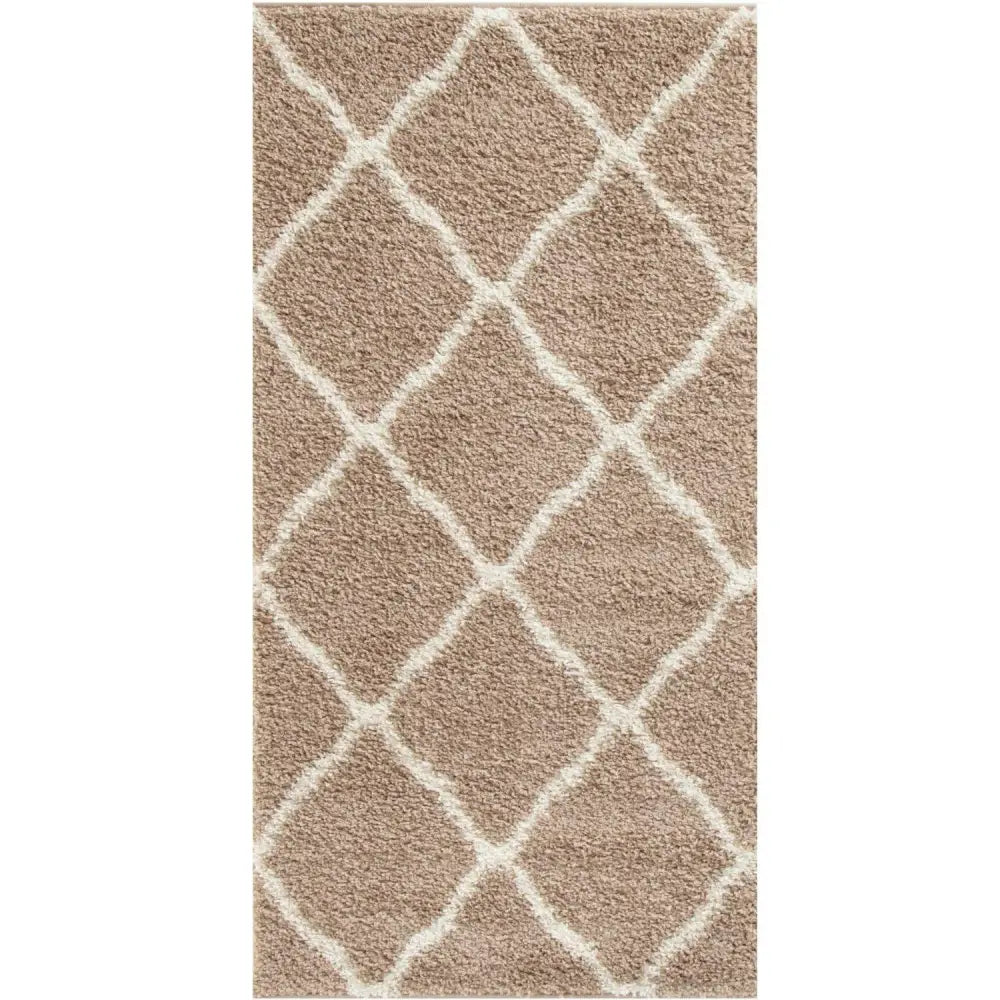 Moroccan Beige Shaggy Rug | 720 - Rugs