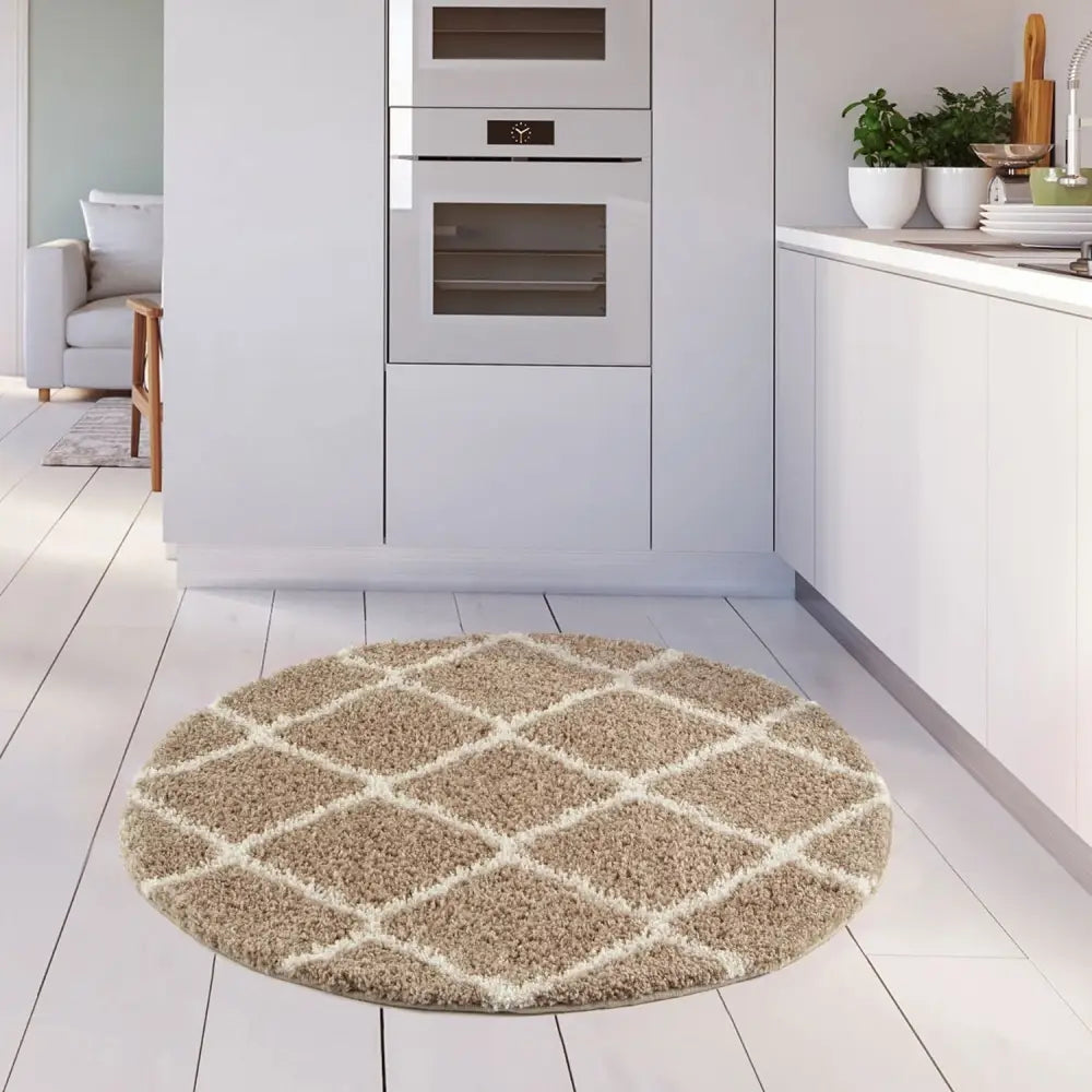 Moroccan Beige Shaggy Rug | 720 - Rugs