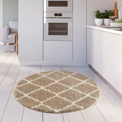 Moroccan Beige Shaggy Rug | 720 - Rugs
