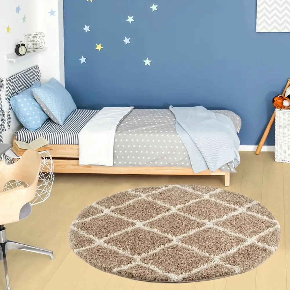 Moroccan Beige Shaggy Rug | 720 - Rugs