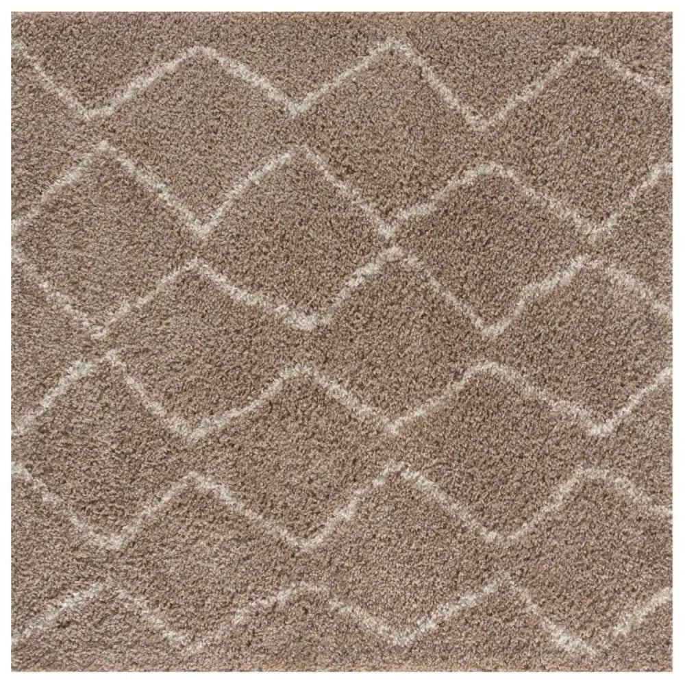 Moroccan Beige Shaggy Rug | 820 - 120X120 cm - Rugs