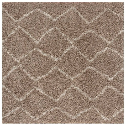 Moroccan Beige Shaggy Rug | 820 - 120X120 cm - Rugs