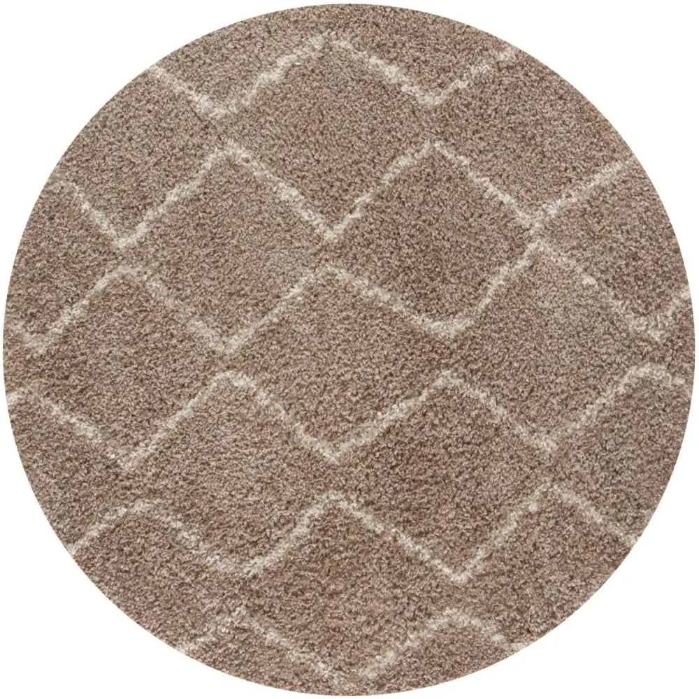Moroccan Beige Shaggy Rug | 820 - Ø 120 cm - Rugs