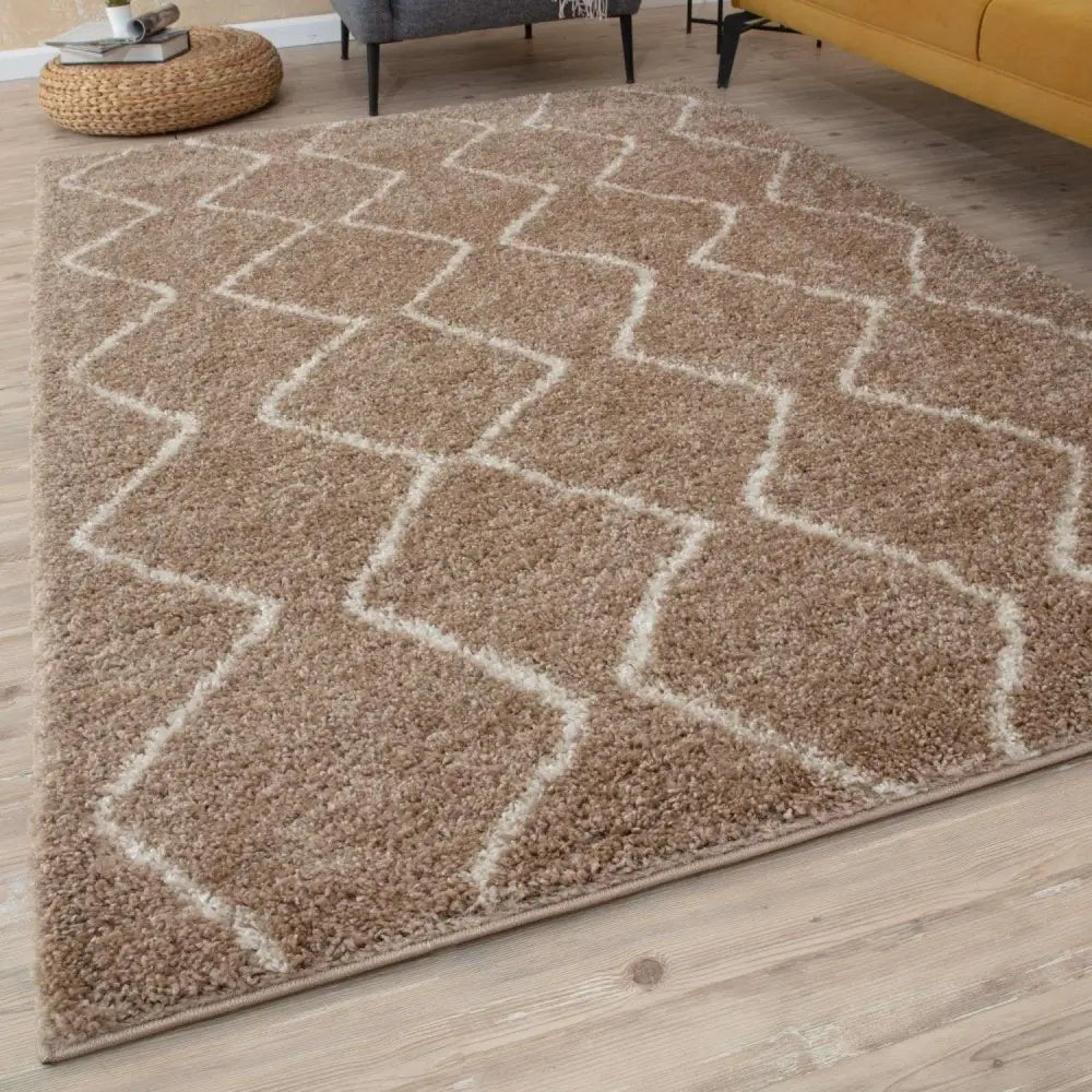 Moroccan Beige Shaggy Rug | 820 - Rugs