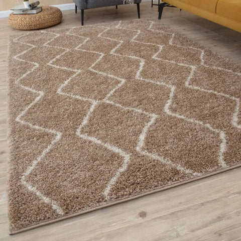 Moroccan Beige Shaggy Rug | 820 - Rugs