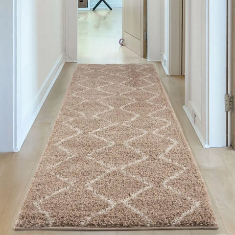Moroccan Beige Shaggy Rug | 820 - Rugs