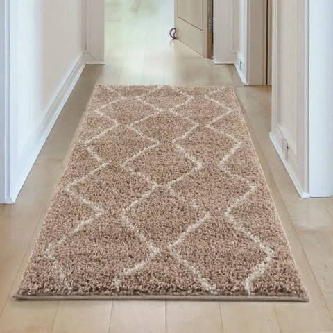 Moroccan Beige Shaggy Rug | 820 - Rugs