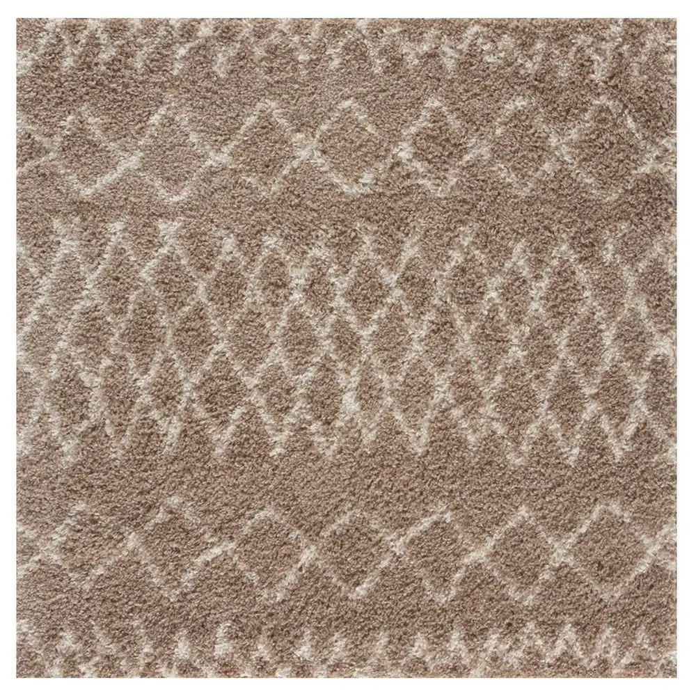 Moroccan Beige Shaggy Rug | 920 - 120X120 cm - Rugs