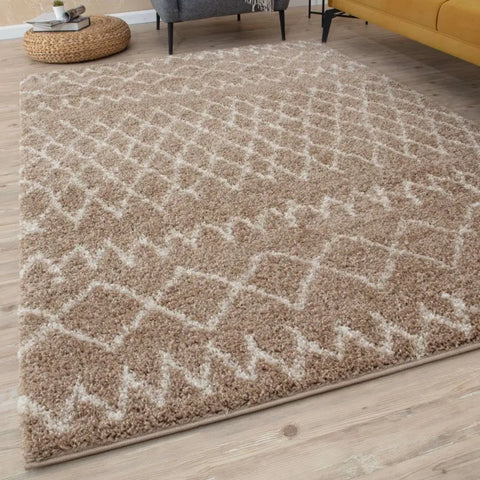 Moroccan Beige Shaggy Rug | 920 - Rugs
