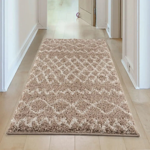 Moroccan Beige Shaggy Rug | 920 - Rugs