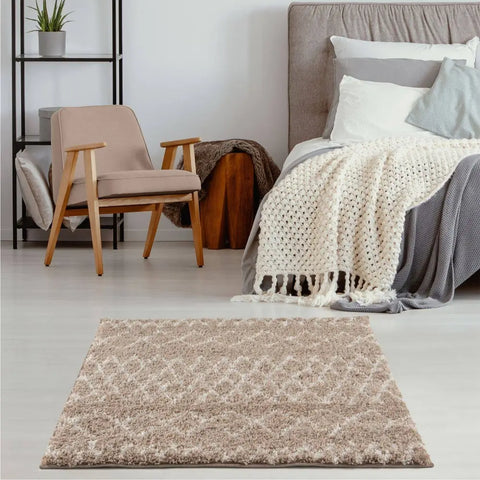 Moroccan Beige Shaggy Rug | 920 - Rugs